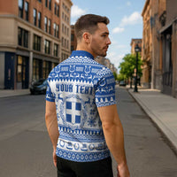 Personalized Christmas Greece Coat Of Arms Zipper Polo Shirt Hellas Kala Christougena - Wonder Print Shop