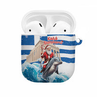 Greece Christmas AirPods Case Santa Claus Riding Dolphin - Wonder Print Shop