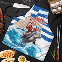 Greece Christmas Apron Santa Claus Riding Dolphin - Wonder Print Shop
