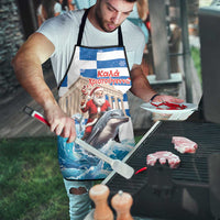 Greece Christmas Apron Santa Claus Riding Dolphin - Wonder Print Shop