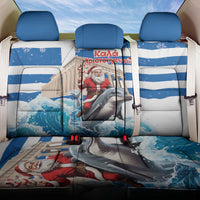 Greece Christmas Back Car Seat Cover Santa Claus Riding Dolphin - Wonder Print Shop
