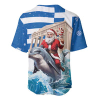 Greece Christmas Baseball Jersey Santa Claus Riding Dolphin - Wonder Print Shop