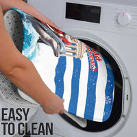 Greece Christmas Bathroom Set Santa Claus Riding Dolphin - Wonder Print Shop