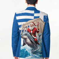 Greece Christmas Blazer Santa Claus Riding Dolphin - Wonder Print Shop