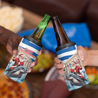 Greece Christmas 4 in 1 Can Cooler Tumbler Santa Claus Riding Dolphin - Wonder Print Shop