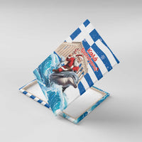 Greece Christmas Canvas Wall Art Santa Claus Riding Dolphin - Wonder Print Shop