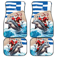 Greece Christmas Car Mats Santa Claus Riding Dolphin - Wonder Print Shop