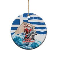 Greece Christmas Ceramic Ornament Santa Claus Riding Dolphin - Wonder Print Shop