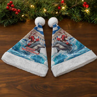 Greece Christmas Santa Hat Santa Claus Riding Dolphin - Wonder Print Shop