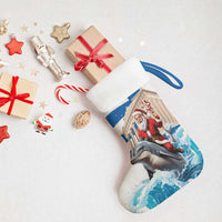 Greece Christmas Stocking Santa Claus Riding Dolphin - Wonder Print Shop