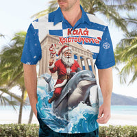 Greece Christmas Hawaiian Shirt Santa Claus Riding Dolphin - Wonder Print Shop