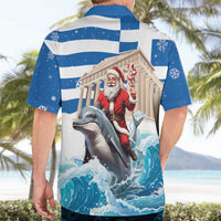 Greece Christmas Hawaiian Shirt Santa Claus Riding Dolphin - Wonder Print Shop