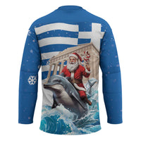 Greece Christmas Hockey Jersey Santa Claus Riding Dolphin - Wonder Print Shop