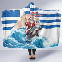 Greece Christmas Hooded Blanket Santa Claus Riding Dolphin - Wonder Print Shop
