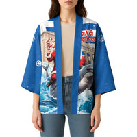 Greece Christmas Kimono Santa Claus Riding Dolphin - Wonder Print Shop