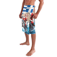 Greece Christmas Lavalava Santa Claus Riding Dolphin - Wonder Print Shop