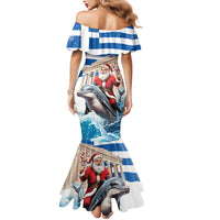 Greece Christmas Mermaid Dress Santa Claus Riding Dolphin - Wonder Print Shop