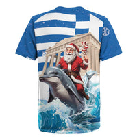 Greece Christmas Rugby Jersey Santa Claus Riding Dolphin - Wonder Print Shop