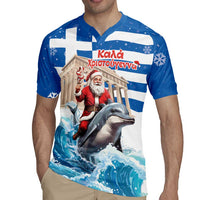 Greece Christmas Rugby Jersey Santa Claus Riding Dolphin - Wonder Print Shop