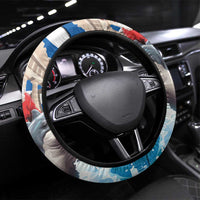 Greece Christmas Steering Wheel Cover Santa Claus Riding Dolphin - Wonder Print Shop