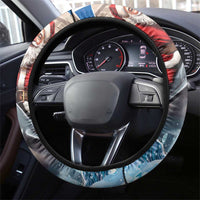 Greece Christmas Steering Wheel Cover Santa Claus Riding Dolphin - Wonder Print Shop