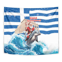 Greece Christmas Tapestry Santa Claus Riding Dolphin - Wonder Print Shop