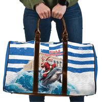 Greece Christmas Travel Bag Santa Claus Riding Dolphin - Wonder Print Shop