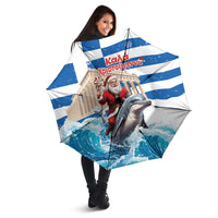 Greece Christmas Umbrella Santa Claus Riding Dolphin - Wonder Print Shop