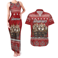 Yule Lads Iceland Couples Matching Tank Maxi Dress and Hawaiian Shirt Icelandic Christmas folklore - Wonder Print Shop