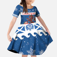 Personalized Scotland Christmas Family Matching Off The Shoulder Long Sleeve Dress and Hawaiian Shirt Tartan Unicorn with Edinburgh Castle - Wonder Print Shop