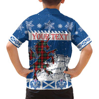 Personalized Scotland Christmas Family Matching Tank Maxi Dress and Hawaiian Shirt Tartan Unicorn with Edinburgh Castle - Wonder Print Shop