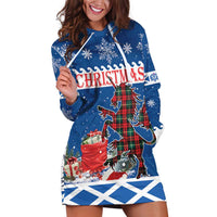 Personalized Scotland Christmas Hoodie Dress Tartan Unicorn with Edinburgh Castle - Wonder Print Shop