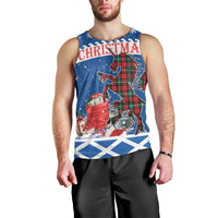 Personalized Scotland Christmas Men Tank Top Tartan Unicorn with Edinburgh Castle - Wonder Print Shop