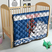 Personalized Scotland Christmas Quilt Tartan Unicorn with Edinburgh Castle - Wonder Print Shop