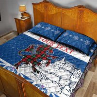 Personalized Scotland Christmas Quilt Bed Set Tartan Unicorn with Edinburgh Castle - Wonder Print Shop