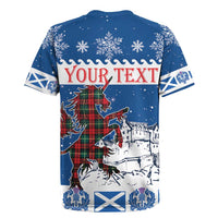 Personalized Scotland Christmas Rugby Jersey Tartan Unicorn with Edinburgh Castle - Wonder Print Shop