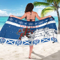 Personalized Scotland Christmas Sarong Tartan Unicorn with Edinburgh Castle - Wonder Print Shop