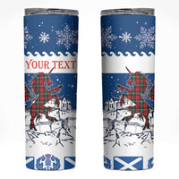 Personalized Scotland Christmas Skinny Tumbler Tartan Unicorn with Edinburgh Castle - Wonder Print Shop