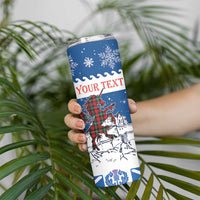 Personalized Scotland Christmas Skinny Tumbler Tartan Unicorn with Edinburgh Castle - Wonder Print Shop