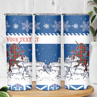 Personalized Scotland Christmas Skinny Tumbler Tartan Unicorn with Edinburgh Castle - Wonder Print Shop