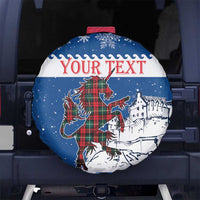 Personalized Scotland Christmas Spare Tire Cover Tartan Unicorn with Edinburgh Castle - Wonder Print Shop