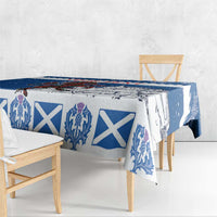 Personalized Scotland Christmas Tablecloth Tartan Unicorn with Edinburgh Castle - Wonder Print Shop