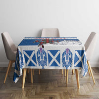 Personalized Scotland Christmas Tablecloth Tartan Unicorn with Edinburgh Castle - Wonder Print Shop