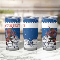 Personalized Scotland Christmas Tumbler Cup Tartan Unicorn with Edinburgh Castle - Wonder Print Shop