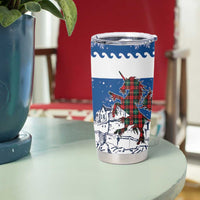 Personalized Scotland Christmas Tumbler Cup Tartan Unicorn with Edinburgh Castle - Wonder Print Shop