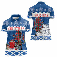 Personalized Scotland Christmas Women Polo Shirt Tartan Unicorn with Edinburgh Castle - Wonder Print Shop