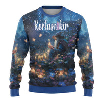 Personalized Iceland Yule Lads Christmas Ugly Christmas Sweater Merry Kertasnikir Under Vibrant Flowers - Wonder Print Shop