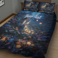 Personalized Iceland Yule Lads Christmas Quilt Bed Set Merry Kertasnikir Under Vibrant Flowers - Wonder Print Shop