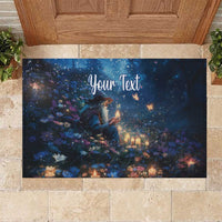 Personalized Iceland Yule Lads Christmas Rubber Doormat Merry Kertasnikir Under Vibrant Flowers - Wonder Print Shop