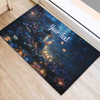 Personalized Iceland Yule Lads Christmas Rubber Doormat Merry Kertasnikir Under Vibrant Flowers - Wonder Print Shop